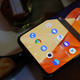 A photo of the OnePlus 8 with emphasis on the messaging icon